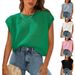 Summer Women's Round Neck Knitted Sweater Hollow Out Sunscreen Cover Up American Style_ecoleips.com