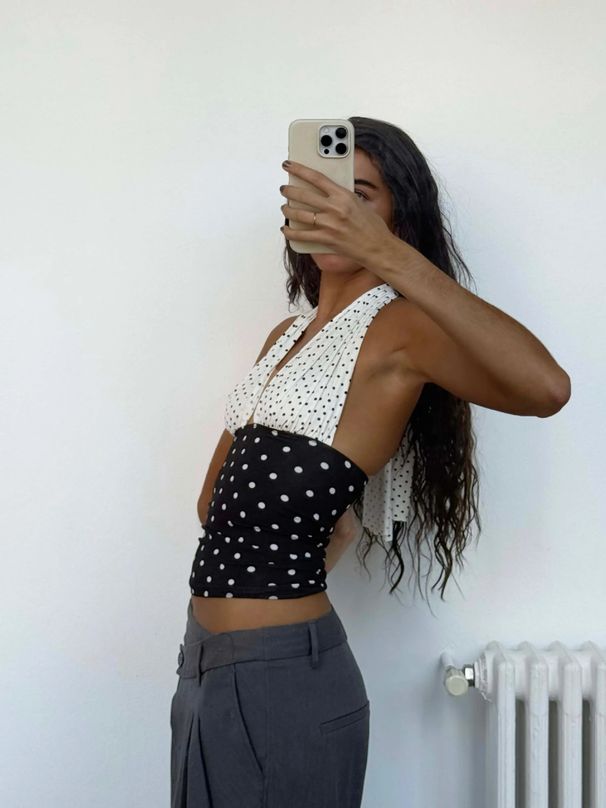 Retro Blue Plaid V Neck Halter Top Women's Summer Wear Ruffled Design Sleeveless Backless Sexy Style_ecoleips.com