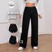 Women's High-Waisted Baggy Straight-Leg Jeans - 90s Vintage Washed Denim Pants, Non-Stretch Black Wide-Leg Trousers For Streetwear_ecoleips.com