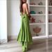 Women's European American Style Backless Ruffled Slim Long Dress Solid Color Independent Store Cross Border Spring/Autumn Summer_ecoleips.com