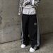 European American Style Double Waist Casual Pants for Men And Women Trendy Brand Loose Long Striped Fake Two Piece_ecoleips.com