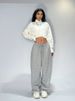 Women's Clothing Gray Sports Sweatpants Hip Hop Retro Street Dance Jogging Pants Casual Loose Drawstring Wide Leg Pants_ecoleips.com