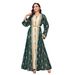 Verve MT029 Arabic Clothing Robe Embroidered Cardigan Vest Two-Piece Dress_ecoleips.com