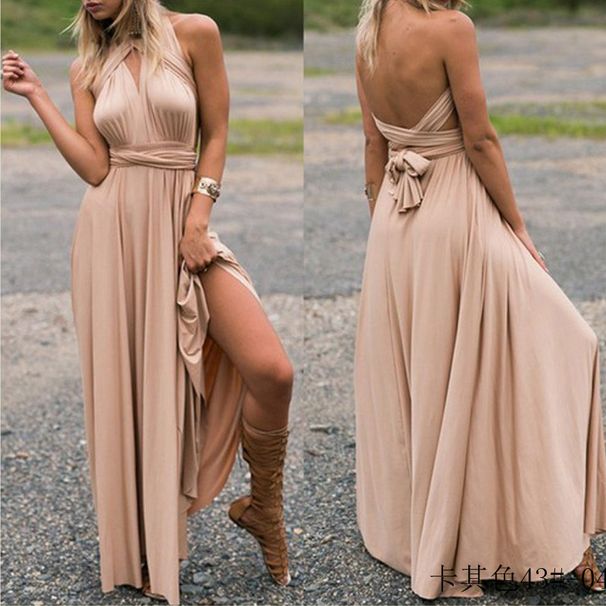 In-stock European And American Multi-style Sexy Stunning Multi-strap Bandage Red Long Dress Gown_ecoleips.com