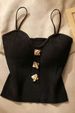 2023 Summer New High-End Chic Knitted Strapless Tank For Outerwear, Sleeveless Short Top With Beautiful Back Design_ecoleips.com
