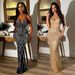 OS7045 New European And American Cross-Border Sexy Fashion Sleeveless Rhinestone Strap Backless Slim Dress Party Gown_ecoleips.com