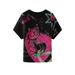 ng2510292 Miyake Fashion Versatile Age-Reducing Printed Short Sleeve T-Shirt For Women Summer 2025 New High-End Pleated Slim Top_ecoleips.com