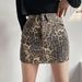 European And American Niche Hot Girl Leopard Print A Line Sexy Hip Skirt Autumn New High Waist Denim Skirt_ecoleips.com