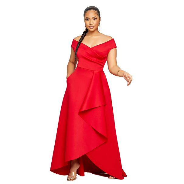 Cross-border European And American Sexy Slim-fit Solid Color Off-shoulder Sleeveless Maxi Dress_ecoleips.com