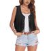 Aria Basics European And American Cross-Border Women's Short Tassel Vest Spring New Casual Comfortable Retro Design Button_ecoleips.com