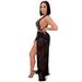 Women's nightclub hot diamond beads mesh sexy tassel dress two-piece suit for women_ecoleips.com