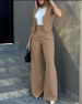 Women's fashion suit vest vest wide leg pants casual suit_ecoleips.com
