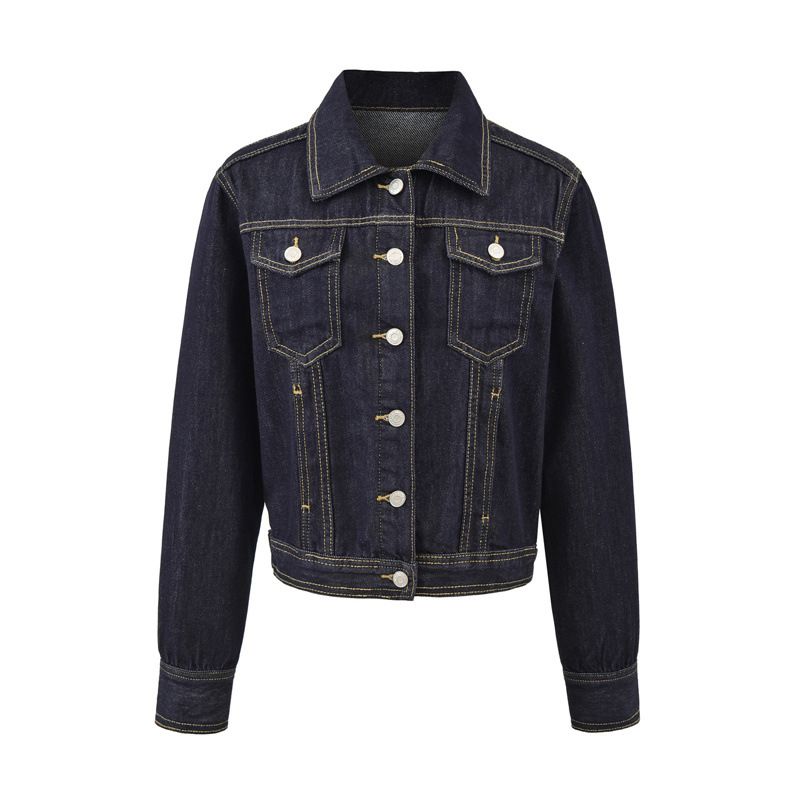 Korean-style Retro Short Denim For Petite Women, 2026 Spring New Model, Simple And Versatile, Loose Casual Jacket_ecoleips.com