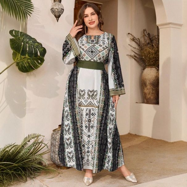Women's Digitally Printed Robe Muslim Fashion Clothing Hot Selling Cross Border_ecoleips.com