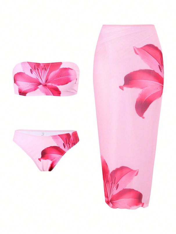 Women's Clothing Swimsuit Women's Fixed Edition Printing Bikini Tube Top Swimsuit_ecoleips.com