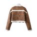 Vintage Suede Jacket Women's 2025 Autumn And Winter Fashion Spice Girls Lamb Wool Cotton Clothes_ecoleips.com