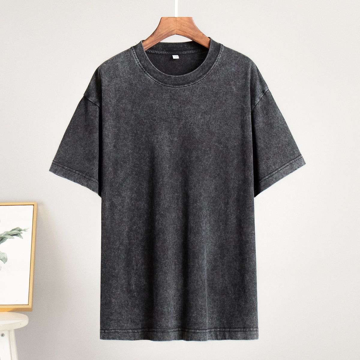 Vintage European And American 2025 Summer Loose Fit Casual Round Neck Washed Brushed Short Sleeve T-Shirt_ecoleips.com