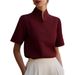 Women's Clothing Women's Style Stand Collar Shirt Unique Design Summer Top Commuter Friendly Style For Formal & Casual For Women_ecoleips.com