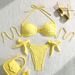 Women's Floral Bikini Swimsuit - Sexy Solid Color Beachwear With Comfortable Fit For Summer Vacation & Pool Party_ecoleips.com