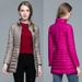 Elegant Slim-Fit Mid-Length Down Jacket For Women – Lightweight Stand Collar Winter Coat, Korean-Style Fashion Outerwear_ecoleips.com