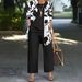 Women's Clothing Floral Print Three-Piece Set – Long-Sleeve Shirt, Vest & Pants (Navy, Black, Burgundy, Orange, Dark Green, Graphite, Olive)_ecoleips.com