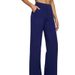 K New Casual High Waisted Straight Leg Pants With Loose Pockets Yoga Pants_ecoleips.com