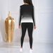 Fall Essentials: Women's Long Sleeve Round Neck Top And Pants Two-Piece Set_ecoleips.com