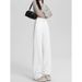 Women's White Slim Fit Straight Leg Jeans Loose Fit Flattering Drape Bestseller for Spring And Autumn_ecoleips.com