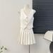 Women's Clothing Single Breasted Slit Suit Vest Camisole Vest Women's Summer High Waist Pleated Skirt Two Piece Suit_ecoleips.com