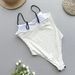 2024 Women's One-Piece Swimsuit European And American New Style Sexy Patchwork Swimwear Wholesale Bikini_ecoleips.com