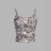 Women's Floral Print Crop Top - Stretchy Ribbed Camisole Sexy Streetwear Summer Sleeveless Tank Top For Festival & Daily Wear_ecoleips.com