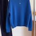 girl Lazy Style Klein Blue Sweater Women, New Soft Loose Knitted Korean Fashion Round Neck Pullover Top For Autumn And Winter_ecoleips.com