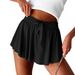Aria Basics Aria Basics Fashionable European And American Cross-border Solid Color Loose Casual High-waisted High-elastic Shorts With Straps,_ecoleips.com