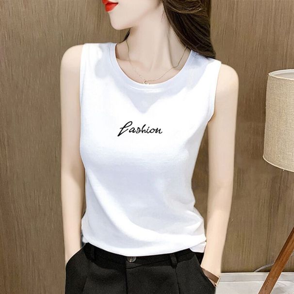 Summer New Sleeveless T-Shirt Vest For Korean Style Elegant Versatile Loose Top Inner Outer Wear Ins Trendy Women_ecoleips.com