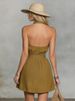 2026 Summer And Autumn New European And American Women's Clothing Neck V-neck Waist Strap Casual Vacation Dress_ecoleips.com