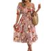 2026 Spring/Summer European And American Floral Off-Shoulder Short-Sleeve Ruffle A-Line Vacation Dress_ecoleips.com