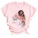 Foreign Trade Cross-border Clothing For Girls, Floral Fashion Simple Print Women's Plus-size White Short-sleeve T-shirt_ecoleips.com