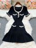 Chic Fashion Sexy Package Hips Knitted Mini Dress 2025 New Summer Women Elegant Black Ruffled Party Dress Streetwear 6U19_ecoleips.com