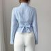 Aria Basics Aria Basics 2025 Cross-Border European And American Striped Long-Sleeve Autumn, Foreign Trade Elegant Tie-Up Shirt Cardigan_ecoleips.com