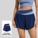 Juyitang Women's Color Matching Fake Two-Piece Set Nude Anti-Exposure Yoga Shorts Fitness Sports Summer Running Clothes_ecoleips.com