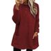 Women's Long-Sleeved Pockets, Plush Sweatshirts, T-Shirt Tops_ecoleips.com