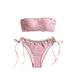 Women's Clothing New Sexy Solid Color Tube Top Shell Ladies Beach Vacation Swimsuit Bikini_ecoleips.com