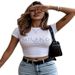 Women's Oversized Crop Top T-Shirt With Print, Comfortable Round Neck Short Sleeve Casual Tee For Streetwear And Daily Wear_ecoleips.com