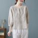Artistic Vintage Loose Casual Cotton Mid-Sleeve T-Shirt, 2026 Spring/Summer Versatile Cotton-Linen Short-Sleeve Top For_ecoleips.com