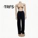 Summer New Style Women's T-Shirt Set Irregular round Neck Short Sleeve Tassel Decoration Printed Letters Paired with Black Straight Leg Pants_ecoleips.com