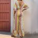 Women's Clothing Summer New Hot Sale Bohemian Style Printed Retro Style Waist High Waist Jumpsuit Trousers For Women_ecoleips.com