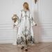 Muslim Women's Robe Printed Beaded Long Skirt Dress Abayas_ecoleips.com