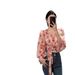 Vintage Hong Kong Style Floral Cross-Strap Top For Women, Spring/Summer Collection, Beautiful And Exquisite, Slim Fit,_ecoleips.com