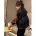 girl 2025 Autumn Winter New Korean Style Elegant Large Lapel Wool Coat For Women Warm Stylish Down Cotton Jacket Top_ecoleips.com