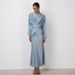 Women's New Elegant Temperament Satin Long-sleeved Tie Top Slim Skirt Two-piece Suit_ecoleips.com
